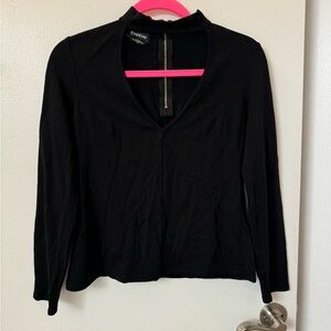 BEBE Cutout Long Sleeve Knit Top - Medium